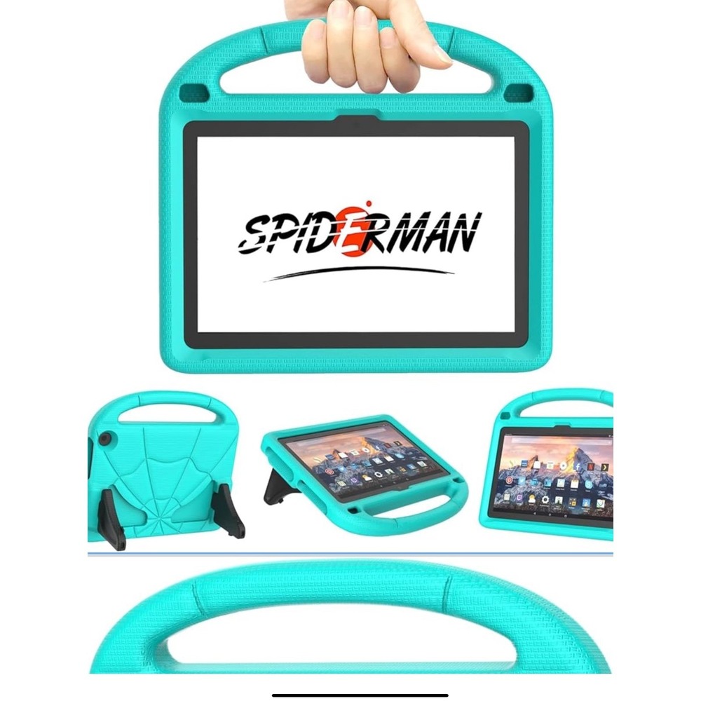 8 inch spider Kids Tablet Case Cover Handle Stand Light Weight Protective Teal